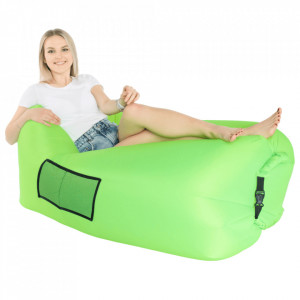 Sac podea, scaun gonflabil, verde, 190 cm - TP279236 - Img 1