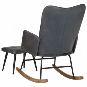 Scaun balansoar cu taburet, gri, piele naturală - V339697V - Img 4