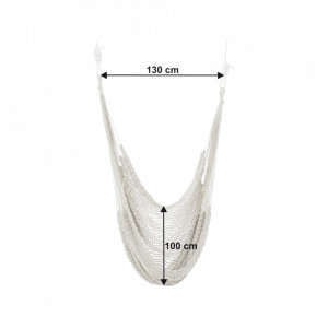 Scaun balansoar suspendabil, hamac, leagăn agăţat, alb, 130x100 cm - TP262391 - Img 13