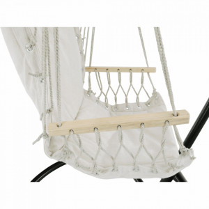 Scaun balansoar suspendabil, leagăn agăţat, alb, 98x60x110 cm - TP254346 - Img 7