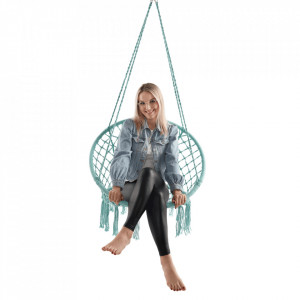 Scaun balansoar suspendabil, leagăn agăţat, mentol, 80x120 cm - TP274290 - Img 14