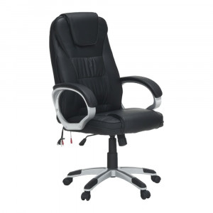 Scaun birou cu funcţie de masaj, negru, 64x70x113-123 cm - TP191217