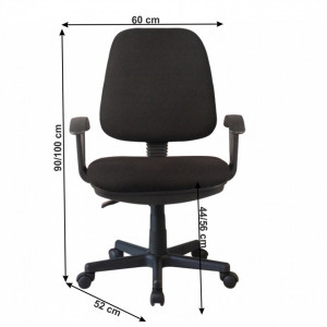 Scaun birou, negru, 60x52x90-100 cm - TP255136 - Img 2