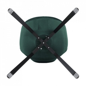 Scaun, catifea Velvet smarald/ negru - TP284345 - Img 12