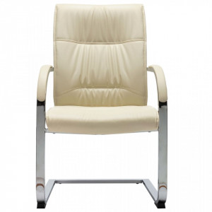 Scaun de birou tip consola, crem, piele ecologica - V289344V - Img 2