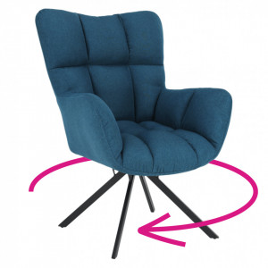 Scaun de design ţesătură albastru petrol - TP276608 - Img 1