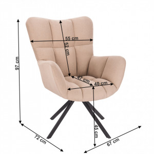 Scaun de design ţesătură bej - TP265013 - Img 8