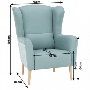 Scaun de design, ţesătură mentol/model - TP223733 - Img 19