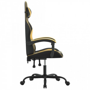 Scaun de gaming pivotant, negru și auriu, piele ecologică - V349521V - Img 4
