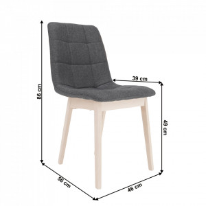 Scaun de masă, ţesătură de fag deschis / gri - TP291510 - Img 15