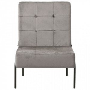 Scaun de relaxare, 65x79x87 cm, gri deschis, catifea - V325770V
