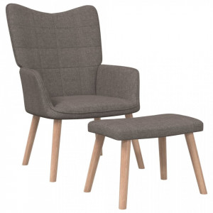 Scaun de relaxare cu taburet,taupe, textil - V327939V - Img 2