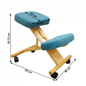 Scaun ergonomic, albastru, 46x65x52-72 cm - TP300220 - Img 6