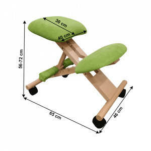 Scaun genunchi ergonomic, verde, 46x65x56-72 cm - TP300218 - Img 3