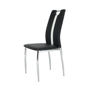 Scaun, negru / alb, piele ecologică / crom - TP182210 - Img 10