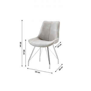 Scaun, piele ecologică gri/crom - TP204526 - Img 2