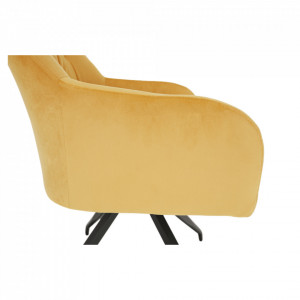 Scaun pivotant, ţesătură de catifea muştar/ negru - TP282997 - Img 10