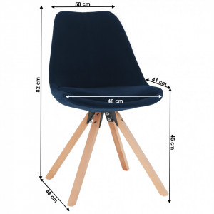Scaun, ţesătură albastră din catifea / fag - TP285415 - Img 4