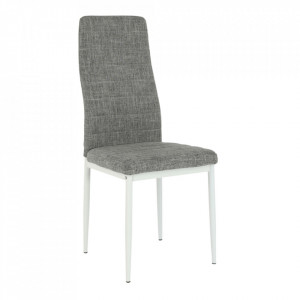 Scaun, textil gri deschis/metal alb - TP201232 - Img 18