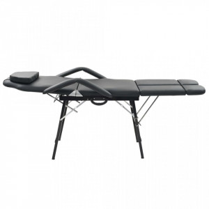 Scaun tratament facial, piele artificiala, 185x78x76 cm, negru - V110161V - Img 2