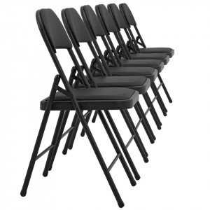 Scaune birou, set 6 buc, piele sintetica, negru - P49801952 - Img 1