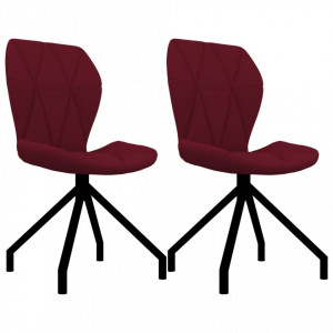 Scaune de bucatarie, 2 buc., rosu vin, piele ecologica - V282556V