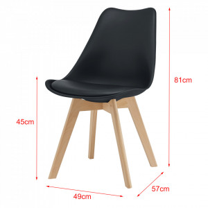 Scaune design, set 2 buc, 81 x 49 x 57 cm, negru - P67291226 - Img 4