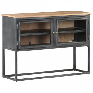 Servantă, 100x30x70 cm, gri, lemn masiv de acacia - V323502V - Img 2