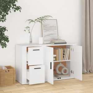 Servantă, alb, 100x33x59,5 cm, lemn prelucrat - V820996V - Img 3