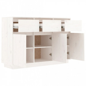 Servantă, alb, 110x34x75 cm, lemn masiv de pin - V813815V - Img 4