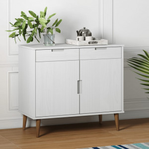 Servantă alb, 90x40x80 cm, lemn masiv de pin - V350547V - Img 2