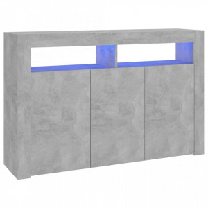 Servantă cu lumini LED,gri beton, 115,5x30x75 cm - V804341V
