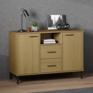Servantă cu picioare metalice maro 113x40x77 cm lemn - V351018V - Img 2