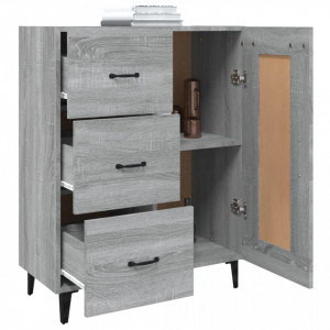 Servantă, gri sonoma, 69,5x34x90 cm, lemn compozit - V817373V - Img 4