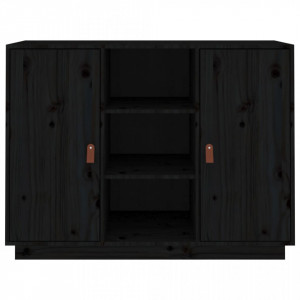 Servantă, negru, 100x40x75 cm, lemn masiv de pin - V820136V - Img 3