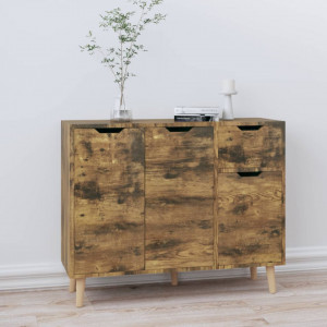 Servantă, stejar afumat, 90x30x72 cm, lemn prelucrat - V326821V - Img 2