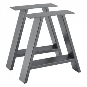 Set 2 bucati picioare masa, 40 x 10 x 40 cm, metal/gri - P65541991 - Img 1