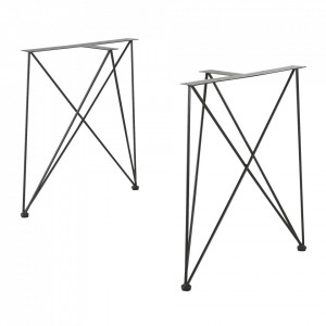 Set 2 bucati picioare masa, 62 x 22 x 72 cm, otel sinterizat, negru - P57938955 - Img 2