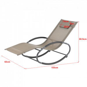Set 2 bucati scaun balansoar gradina, 120 Kg, bej - P76237851 - Img 3