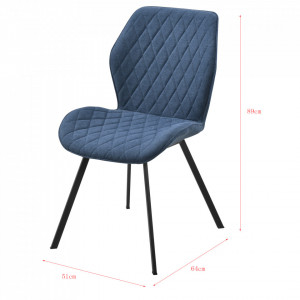 Set 2 bucati scaune design Sarpsborg DB, , 89 x 51 x 64 cm, metal/poliester, albastru inchis - P71742137 - Img 2