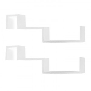 Set 2 poliţe, 77x10x27,5 cm, alb - TP203547 - Img 1