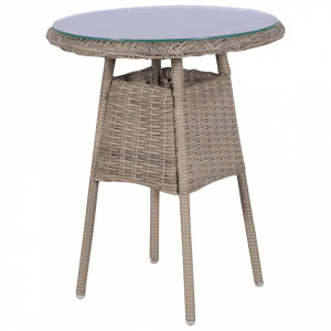 Set bistro cu perne, 3 piese, maro, poliratan - V44149V - Img 3