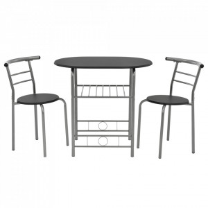 Set Bistro masa cu 2 scaune negru/argintiu - P56536194 - Img 2