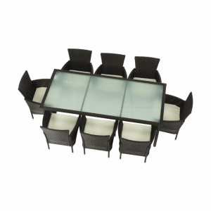 Set de grădină, cu 9 piese, 1 masă, 8 scaune, maro - TP254297 - Img 12