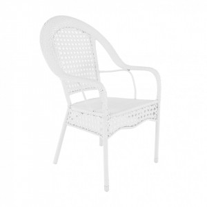 Set de grădină din ratan cu 5 piese, 1 măsuţă şi 4 scaune, alb - TP254781 - Img 18