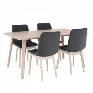 Set de masă, culoarea fag deschis / ţesătura gri, pentru 4 persoane - TP291511 - Img 13