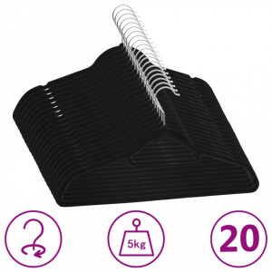 Set de umerase anti-alunecare, 20 buc., negru, catifea - V289920V - Img 2