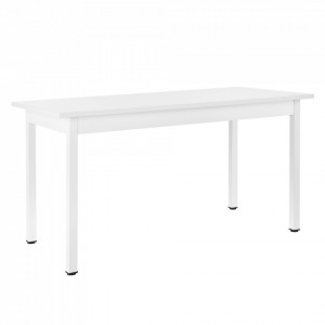 Set masa cu 6 scaune imitatie de piele, alb - P53897507 - Img 2