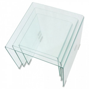 Set mese suprapuse, sticla calita transparenta, trei piese - V244190V - Img 4