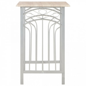 Set mobilier de bar, 3 piese, lemn si otel - V284398V - Img 4